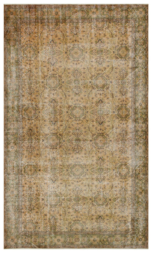 Atina Brown Vintage Wool Handmade Area Rug 6'2" x 10'2"