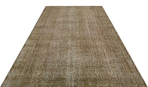 Atina Brown Vintage Wool Handmade Area Rug 6'5" x 10'0"