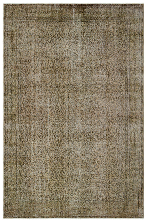 Atina Brown Vintage Wool Handmade Area Rug 6'5" x 10'0"