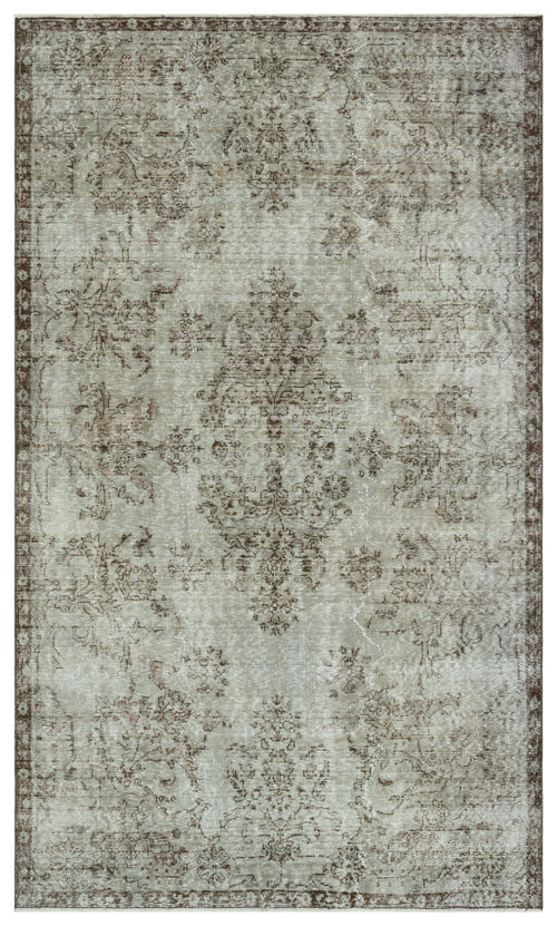 Atina Grey Vintage Wool Handmade Area Rug 5'7" x 9'6"