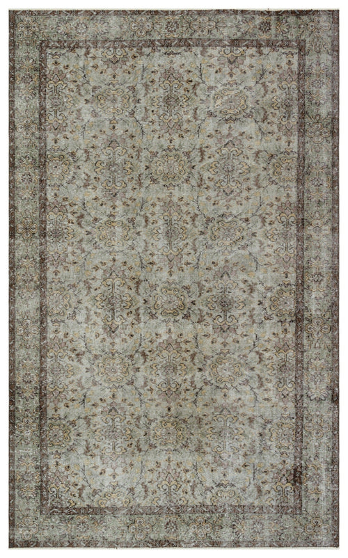 Atina Grey Vintage Wool Handmade Area Rug 5'9" x 9'6"