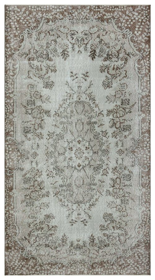 Atina Grey Vintage Wool Handmade Area Rug 5'1" x 8'10"