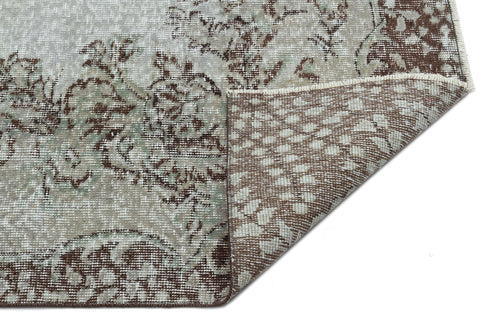 Atina Grey Vintage Wool Handmade Area Rug 5'3" x 8'9"