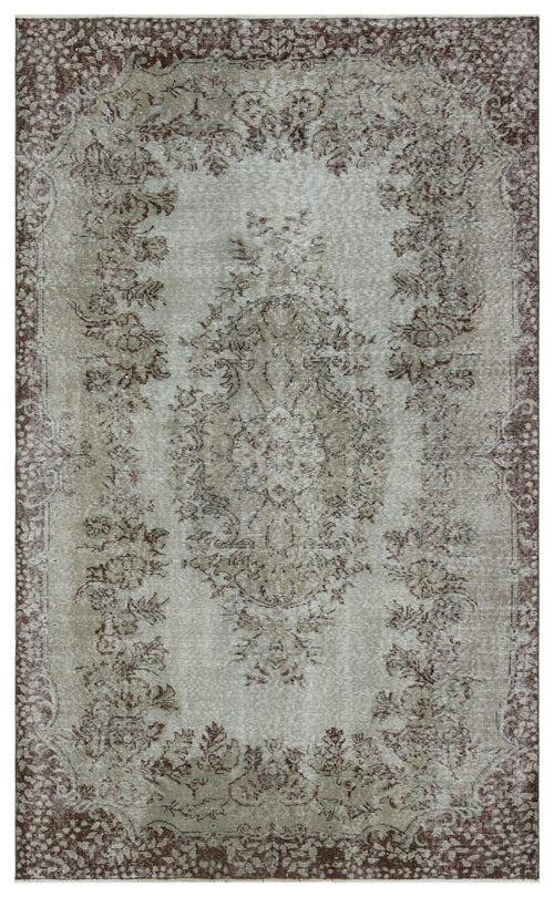 Atina Grey Vintage Wool Handmade Area Rug 5'3" x 8'9"