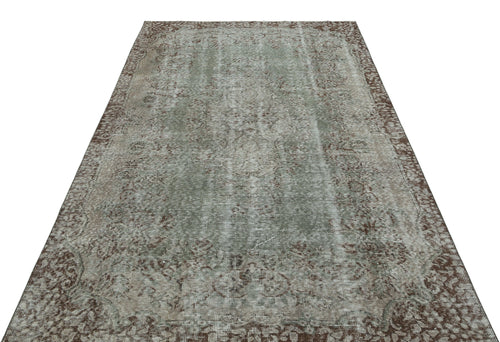 Atina Grey Vintage Wool Handmade Area Rug 5'4" x 8'10"