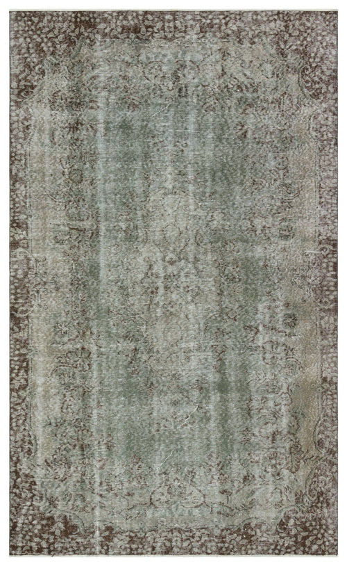 Atina Grey Vintage Wool Handmade Area Rug 5'4" x 8'10"