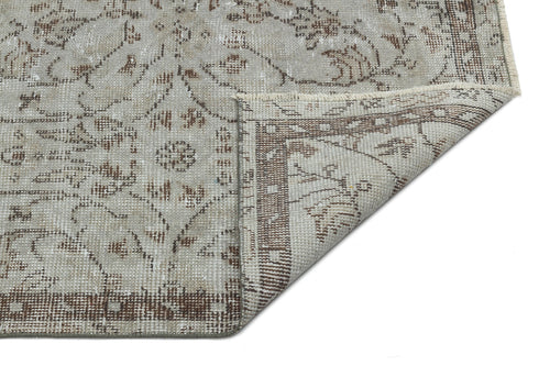Atina Grey Vintage Wool Handmade Area Rug 4'6" x 9'3"