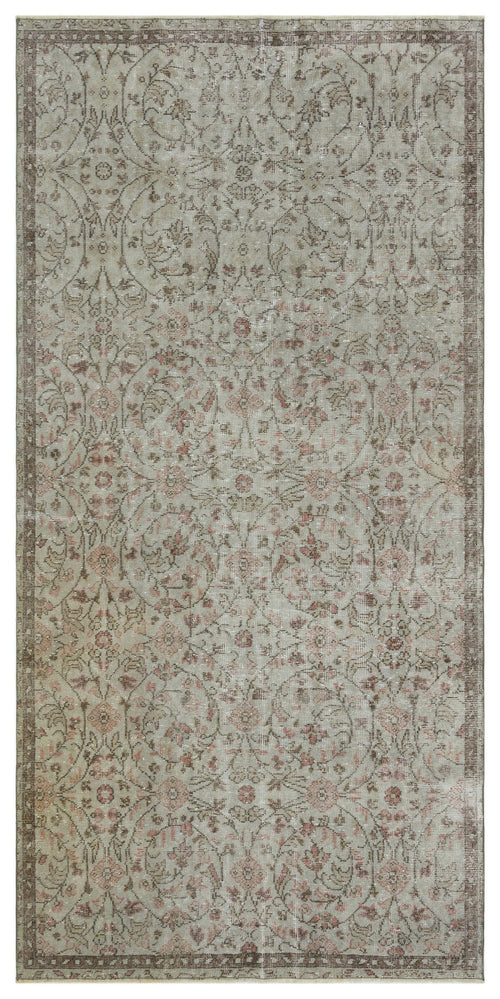 Atina Grey Vintage Wool Handmade Area Rug 4'6" x 9'3"