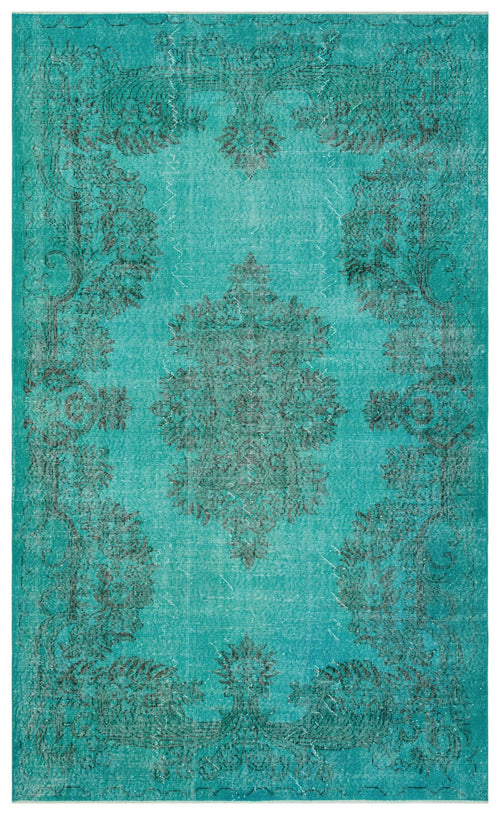 Atina Turquoise Vintage Wool Handmade Area Rug 6'1" x 9'11"