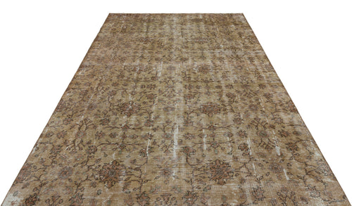 Atina Brown Vintage Wool Handmade Area Rug 6'4" x 9'3"