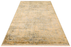 Vintage Area Rug – Lecce Gold Overdyed Machine Made Rug With Soft Silky Carpet