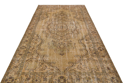 Atina Brown Vintage Wool Handmade Area Rug 5'5" x 9'6"