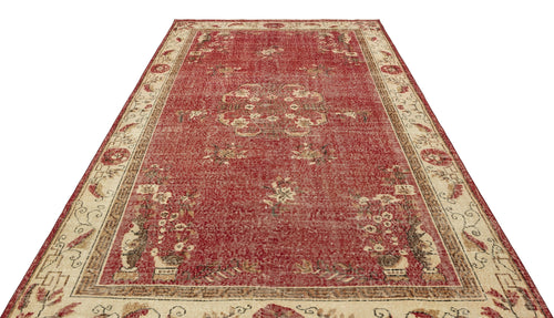 Atina Red Vintage Wool Handmade Area Rug 6'7" x 10'4"