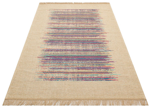 Feldkirchen bei Graz Beige Striped Cotton Kilim