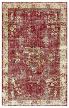 Atina Red Classic Wool Handmade Area Rug 6'4" x 9'1"