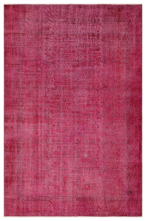 Atina Pink Vintage Wool Handmade Area Rug 5'4" x 8'10"