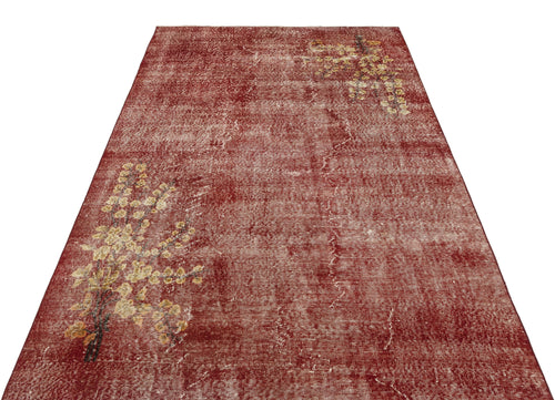 Atina Red Vintage Wool Handmade Area Rug 4'11" x 8'4"