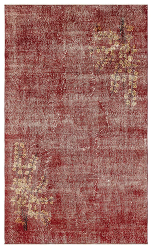 Atina Red Vintage Wool Handmade Area Rug 4'11" x 8'4"