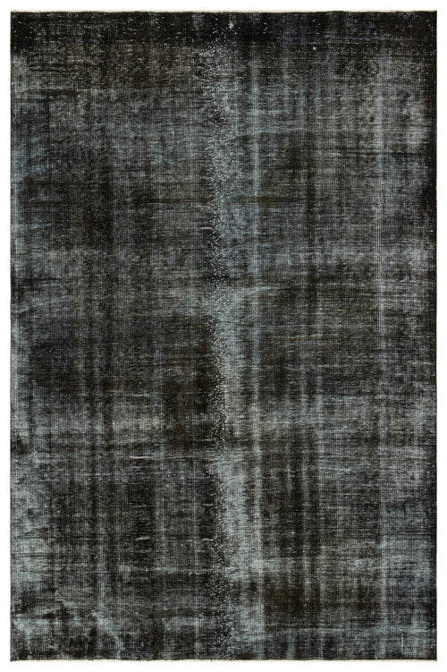 Atina Black Vintage Wool Handmade Area Rug 6'6" x 9'11"