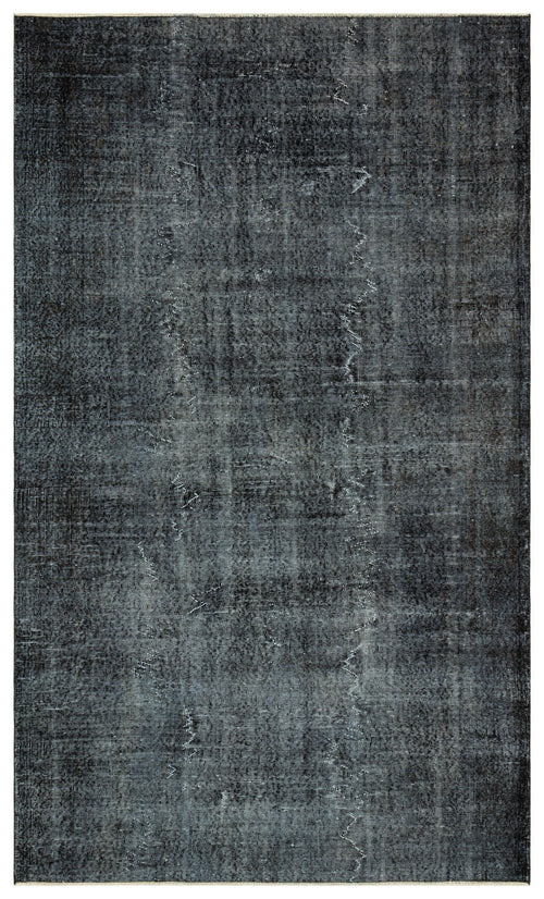 Atina Black Vintage Wool Handmade Area Rug 5'10" x 9'5"