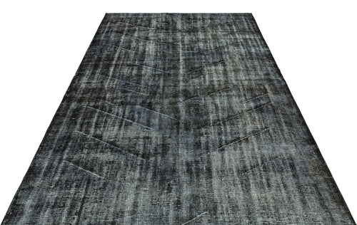 Atina Black Vintage Wool Handmade Area Rug 6'1" x 9'1"