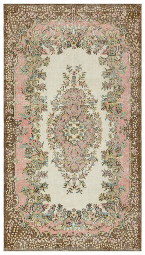 Atina Beige Vintage Wool Handmade Area Rug 6'0" x 10'5"