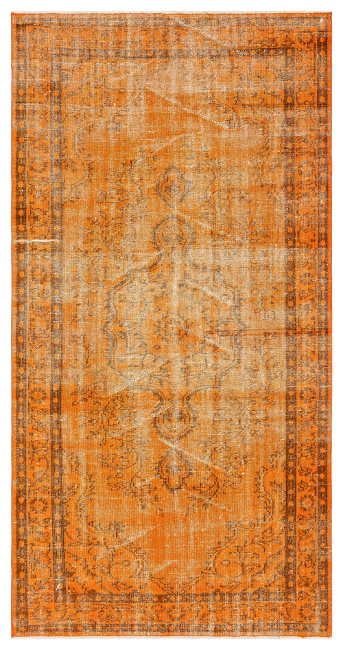 Atina Orange Vintage Wool Handmade Area Rug 4'6" x 8'7"
