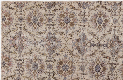 Atina Beige Vintage Wool Handmade Area Rug 4'8" x 8'2"