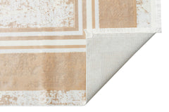 Machine Made Area Rug – Washable Non Slip Cream Frame Rug With Soft Texture