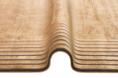 Gold Cotton Area Rug - Machine Made Classic Geometric Flatweave Rug, Non Slip