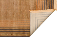 Gold Cotton Area Rug - Machine Made Classic Geometric Flatweave Rug, Non Slip