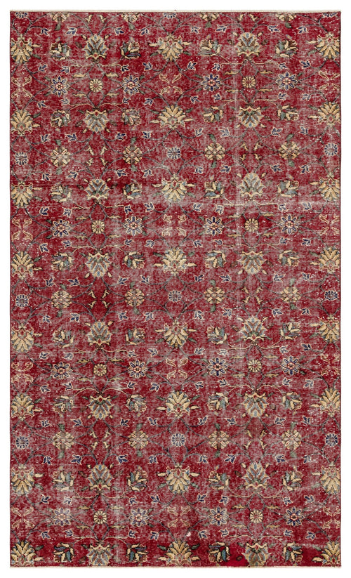 Atina Red Vintage Wool Handmade Area Rug 5'2" x 8'6"
