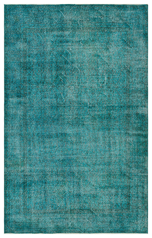 Atina Turquoise Vintage Wool Handmade Area Rug 5'8" x 8'10"