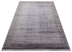 Grey Cotton Area Rug – Machine Made Classic Flatweave Non Slip Carpet