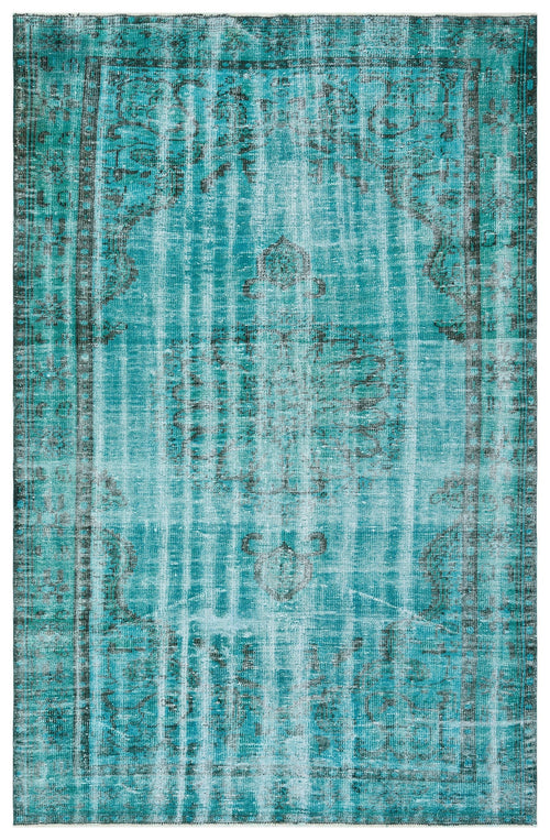 Atina Turquoise Vintage Wool Handmade Area Rug 5'9" x 9'3"