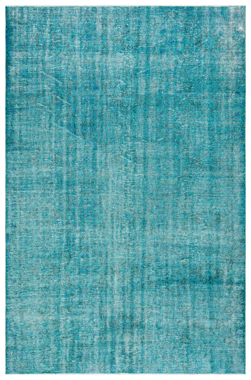 Atina Turquoise Vintage Wool Handmade Area Rug 6'8" x 10'2"