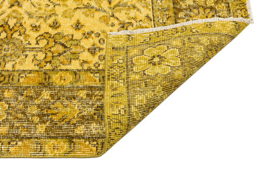 Atina Yellow Vintage Wool Handmade Area Rug 4'2" x 11'6"