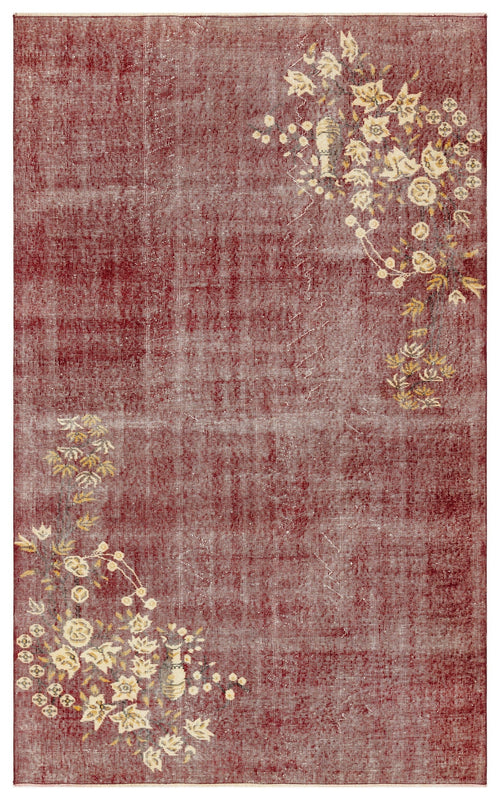 Atina Red Vintage Wool Handmade Area Rug 5'1" x 9'5"