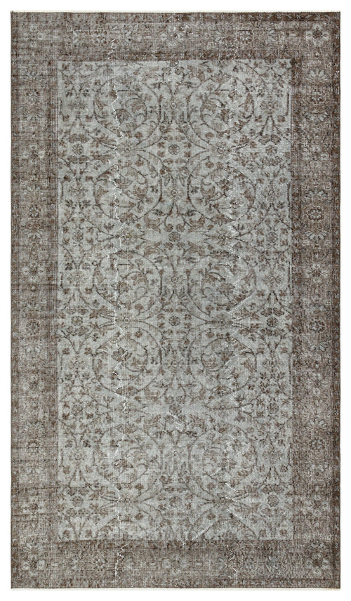 Atina Grey Vintage Wool Handmade Area Rug 4'8" x 8'1"