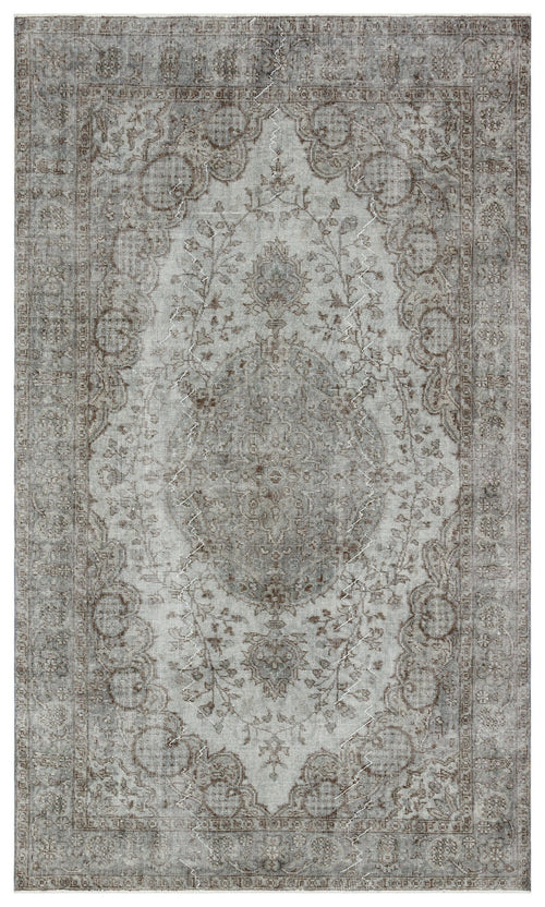 Atina Grey Vintage Wool Handmade Area Rug 5'7" x 9'5"