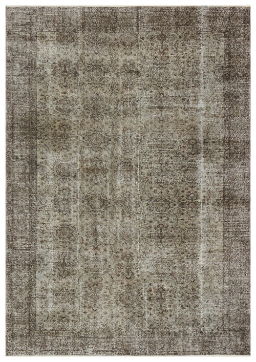 Atina Beige Vintage Wool Handmade Area Rug 6'10" x 9'8"