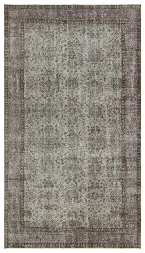 Atina Grey Vintage Wool Handmade Area Rug 5'4" x 9'4"