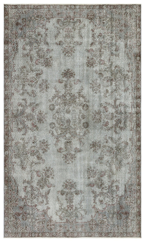 Atina Grey Vintage Wool Handmade Area Rug 5'11" x 9'2"