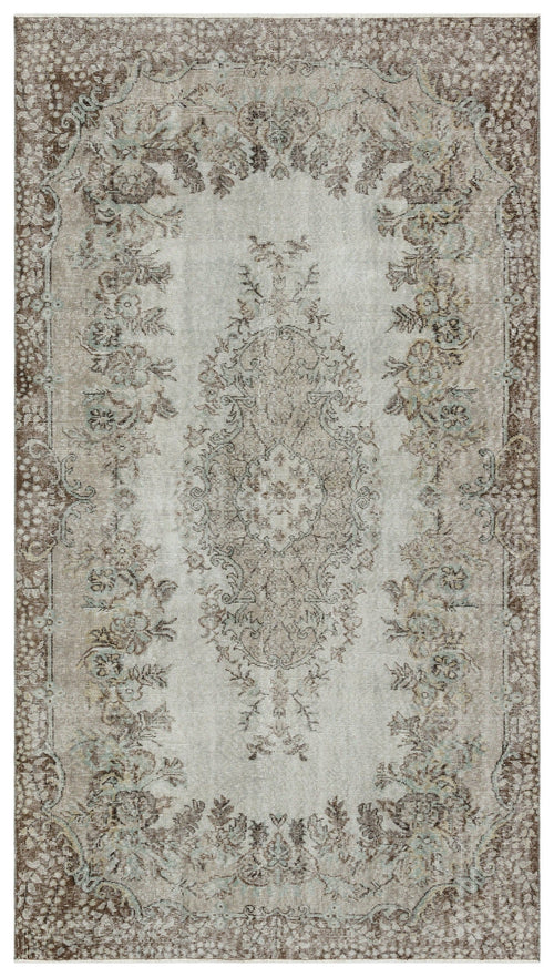 Atina Grey Vintage Wool Handmade Area Rug 5'10" x 9'10"