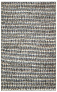 Navy Striped Jute Rug – Natural Hand Woven Carpet | Soft Texture, Easy Clean