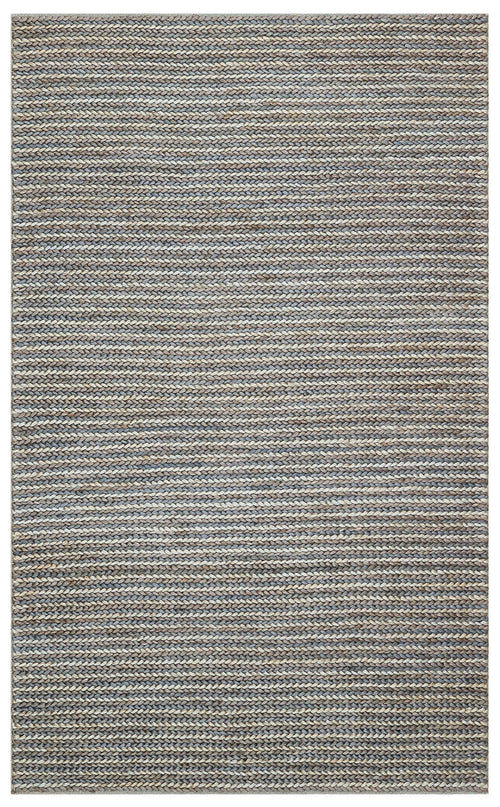 Navy Striped Jute Rug – Natural Hand Woven Carpet | Soft Texture, Easy Clean