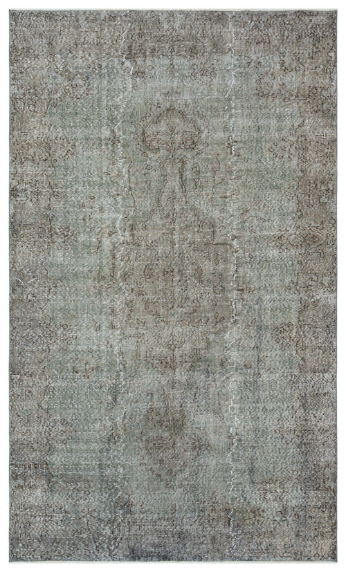 Atina Grey Vintage Wool Handmade Area Rug 4'8" x 11'6"