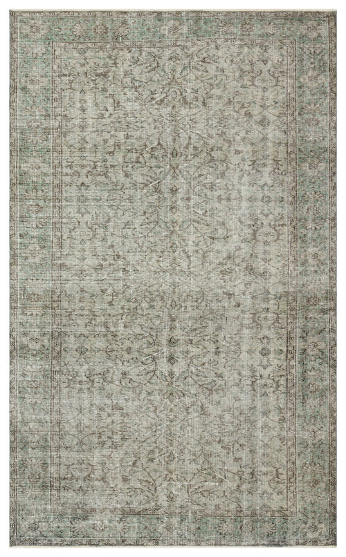 Atina Grey Vintage Wool Handmade Area Rug 5'8" x 8'4"