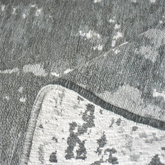 Modern Chenille Area Rug – Hallie Grey Machine Made Cotton Carpet With Overlocked Edge