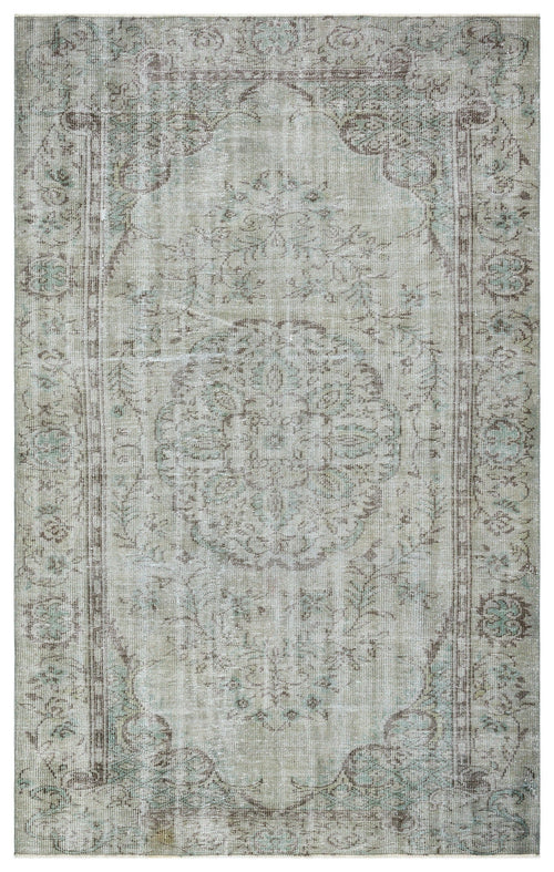 Atina Grey Vintage Wool Handmade Area Rug 5'7" x 9'1"